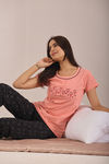 Sweet Moon Knit Cotton Pyjama Set - Black Peach  — thumbnail 5